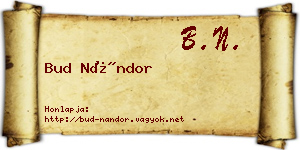 Bud Nándor névjegykártya