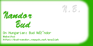 nandor bud business card